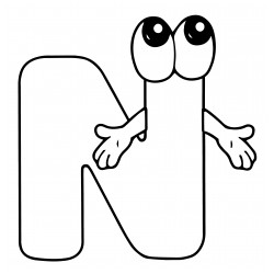 Letter N with eyes