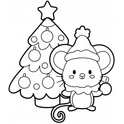 Mouse is decorating the Christmas tree