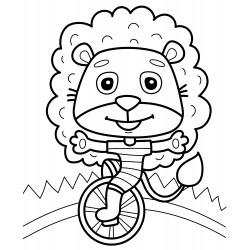 Lion on a monocycle
