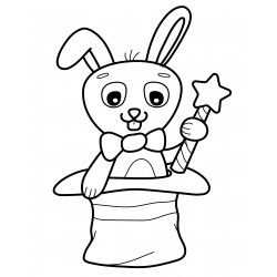 Rabbit in a bow tie with magic wand