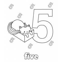 Kitty with the number five
