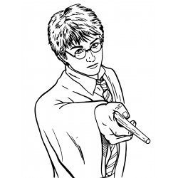 Harry Potter with his wand