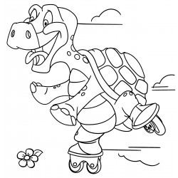 Turtle rollerblading