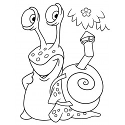 A snail with a backpack on its back