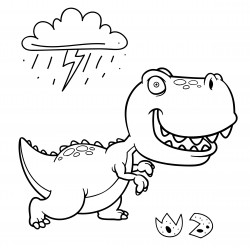 Tyrannosaurus runs away from the rain