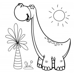 Diplodocus basking in the sun