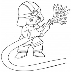 Fireman with hose