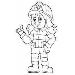 Girl in a firefighter uniform