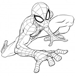 Spider-Man climbs