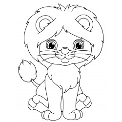 Brave little lion cub