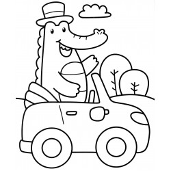 Crocodile in a car
