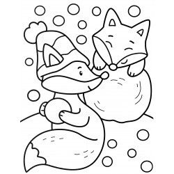 Foxes in the snow