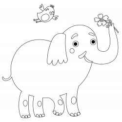 Elephant with flower