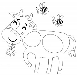 Cow with flower