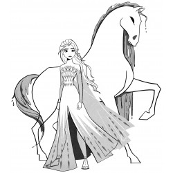 Elsa next to the horse