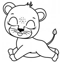 Joyful lion cub