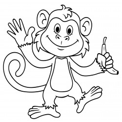 Monkey waves its hand