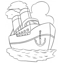 Anchored motor ship