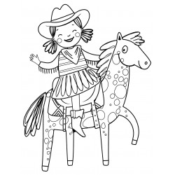 Cowgirl on horseback