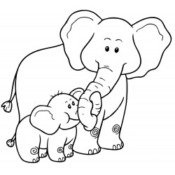 Mummy elephant and her cub