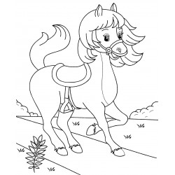 Horse with saddle