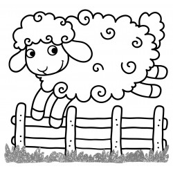 Sheep jumping over the fence
