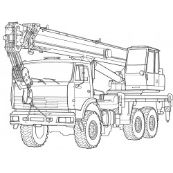 Realistic truck-mounted crane