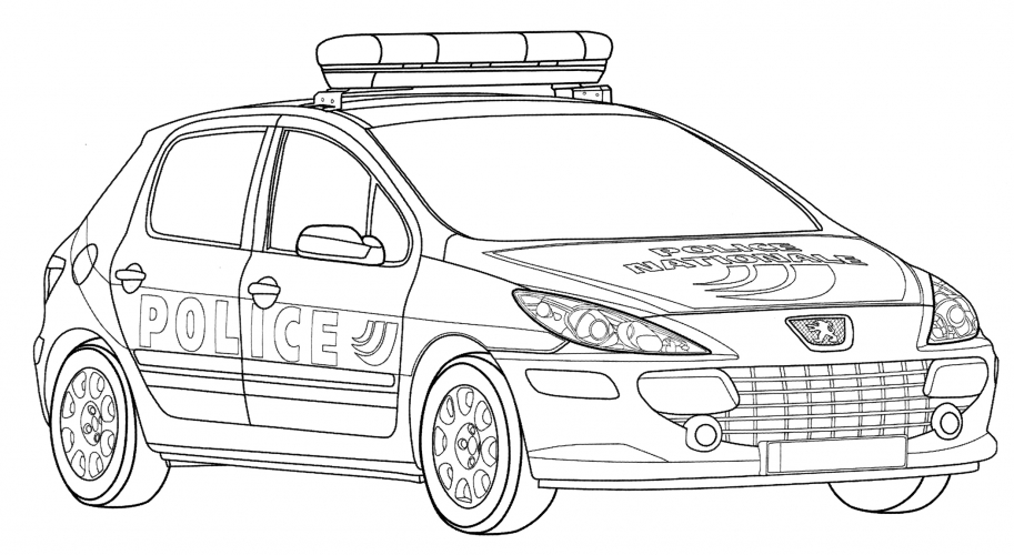 French police car coloring page