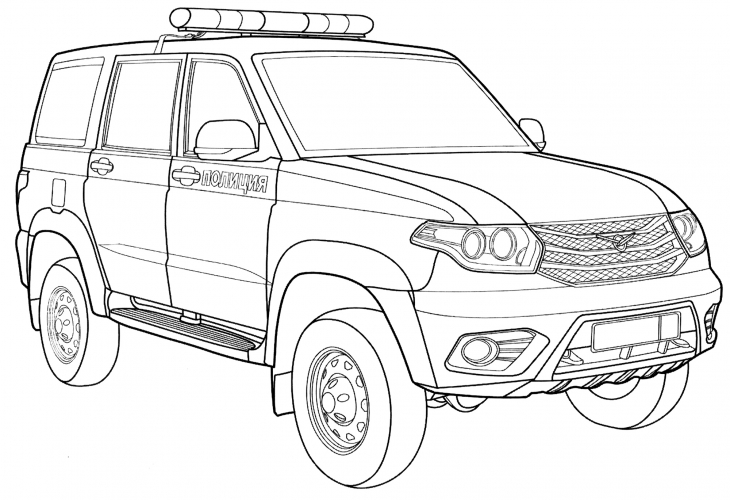 Russian police car coloring page