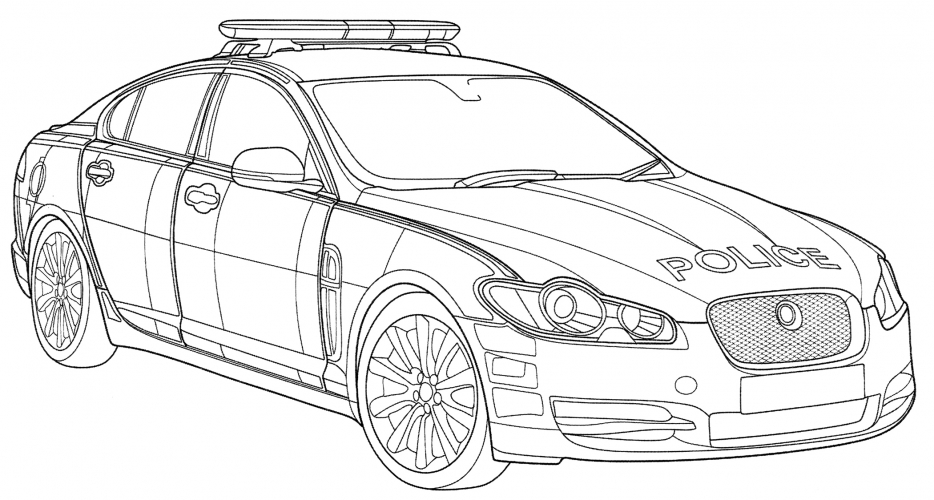 Police car in the UK coloring page