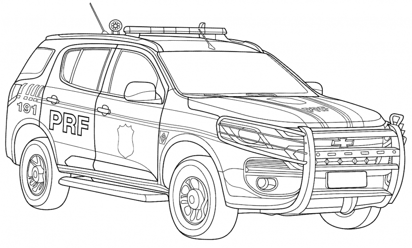 Brazilian police car coloring page
