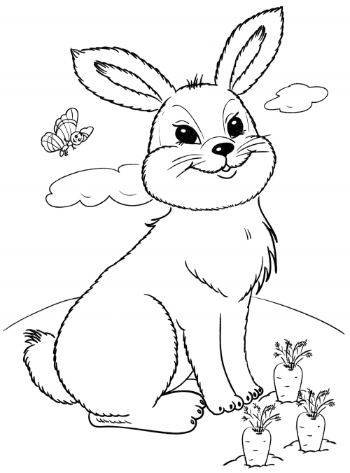 Hare smiles coloring page