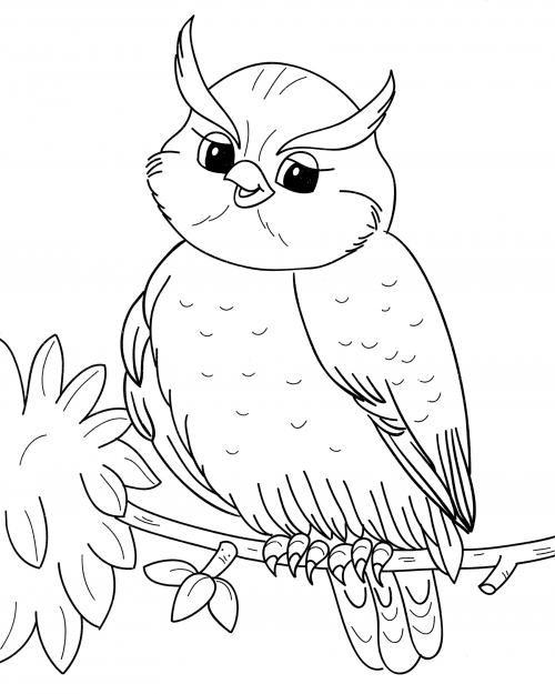 Kind owl coloring page