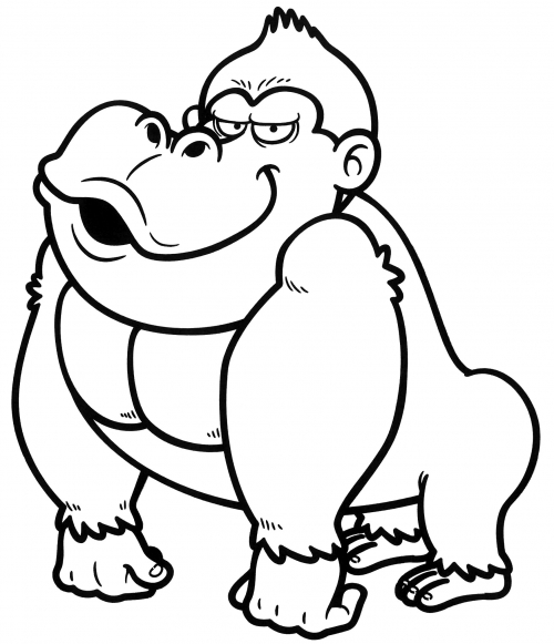 Big gorilla coloring page