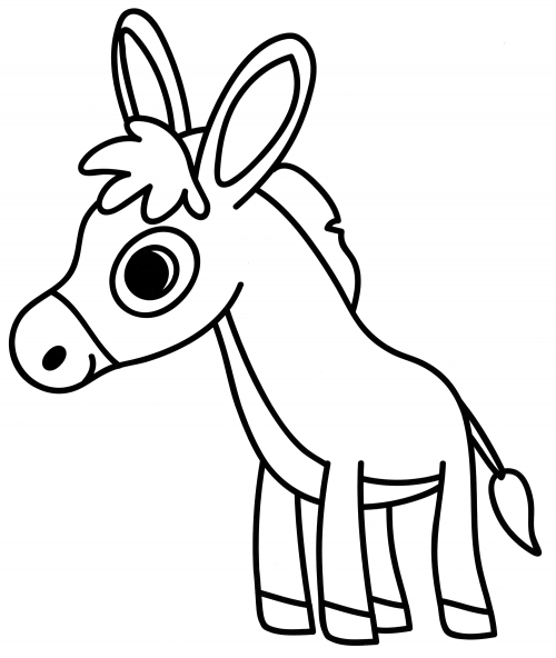 Little eared donkey coloring page