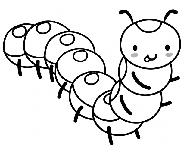 Jolly caterpillar coloring page