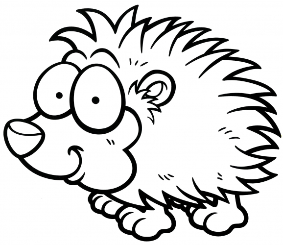 Eyeballing hedgehog coloring page