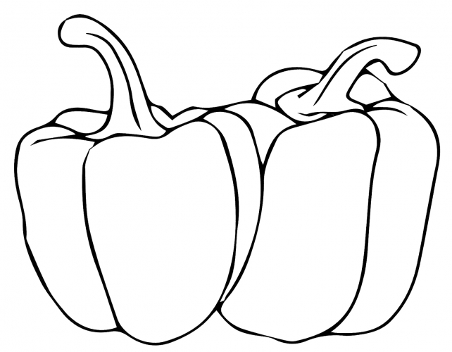 Two realistic peppers coloring page