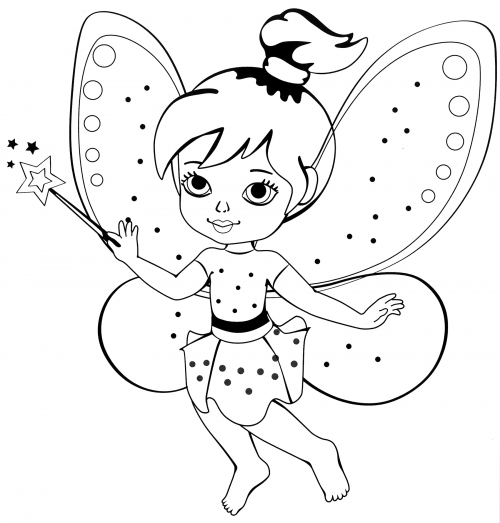 Small fairy coloring page