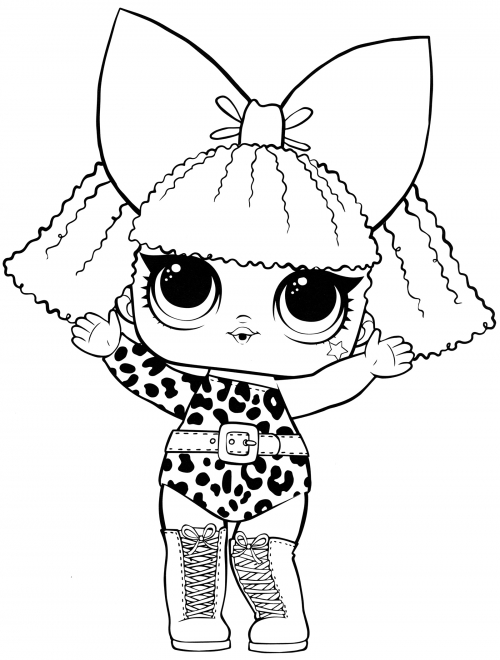 LOL with a bow coloring page