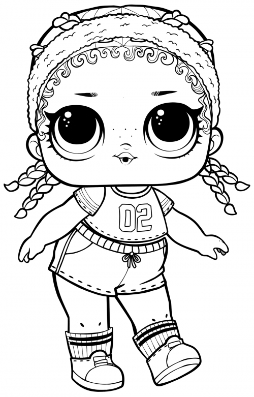 LOL with braids coloring page
