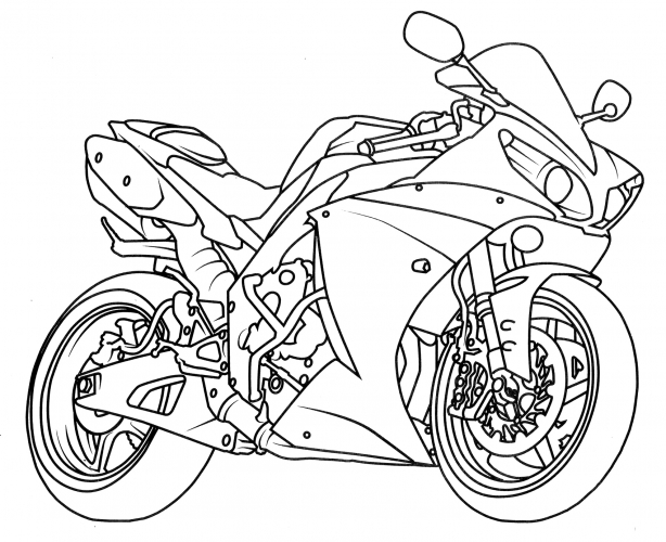 Yamaha R1 coloring page