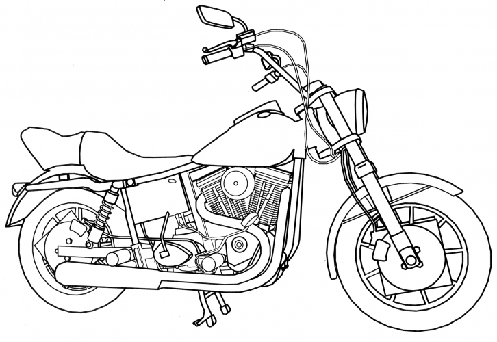 Harley-Davidson Softail coloring page