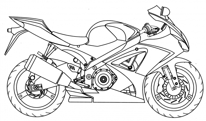 Yamaha YZF-R6 coloring page