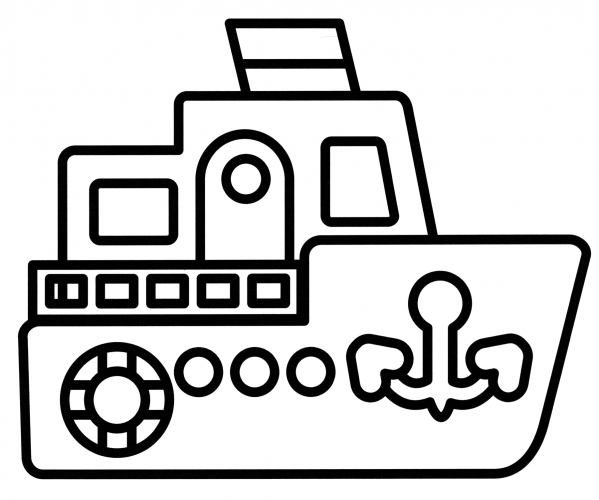 Toy ship coloring page