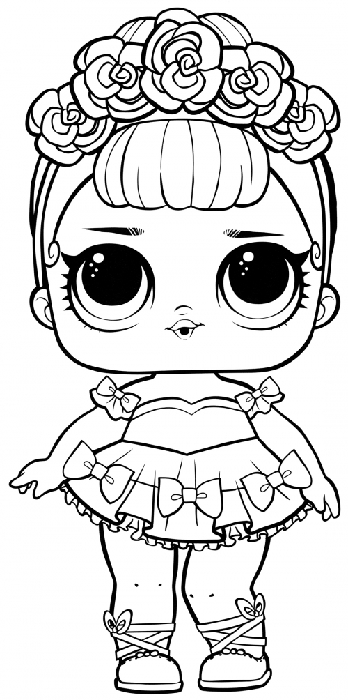 LOL in a dress coloring page