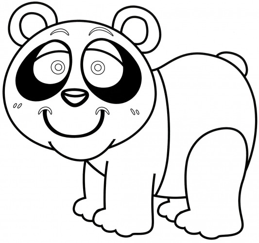 Smiling panda coloring page