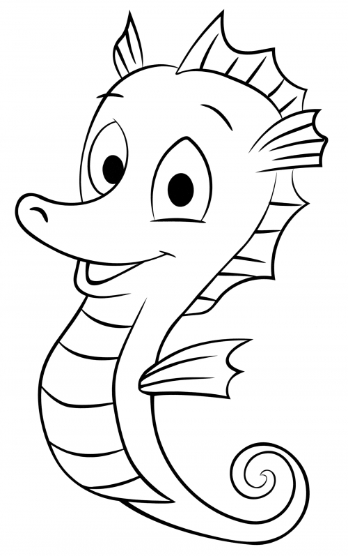 Jolly seahorse coloring page