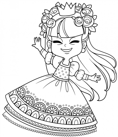 Little princess dances coloring page