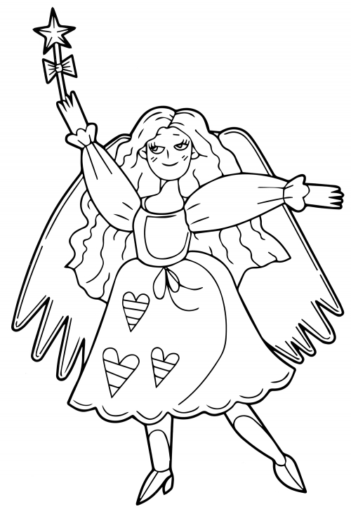 Fairy with wings coloring page